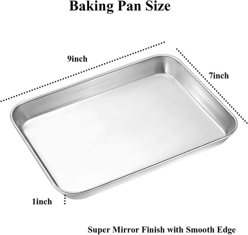Wildone Baking Sheet with Rack Set, 2 Sheets + 2 Racks, Stainless Steel Cookie Pan, Non Toxic, Heavy Duty, Easy Clean
