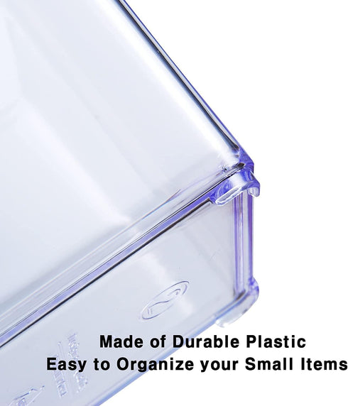 Carrotez 2 Compartment Makeup Organizer, Clear Plastic Drawer Organizer for Bathroom, Desk, Vanity, Office