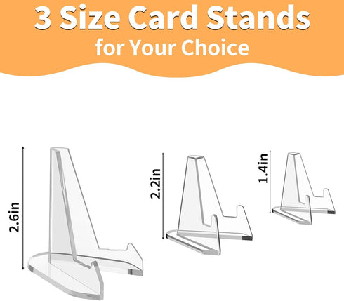 30 Pack Clear Card Display Stands, Acrylic Card Stands for Sports Cards, Mini Card Holders (2.7 Inch)