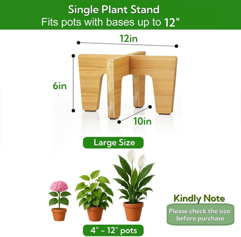 12") Plant Stands Indoor Outdoor, Plant Risers for Inside Pots Sturdy Short Plants Holder, Flower Pot Stand for Indoor