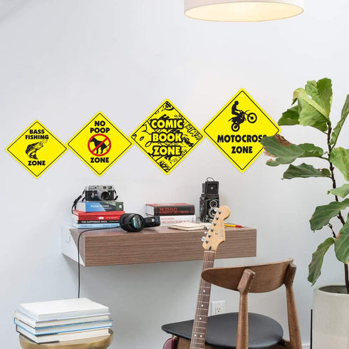 Isaiah's Room Sign Crossing Zone Xing, Indoor/Outdoor, 20" Tall Kids Bedroom Decor Door Name