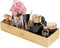 Bathroom Vanity Tray Organizer - Bamboo, Small Wood Tray for Bathroom Counter, Rectangular Toilet Paper Storage, 15" x