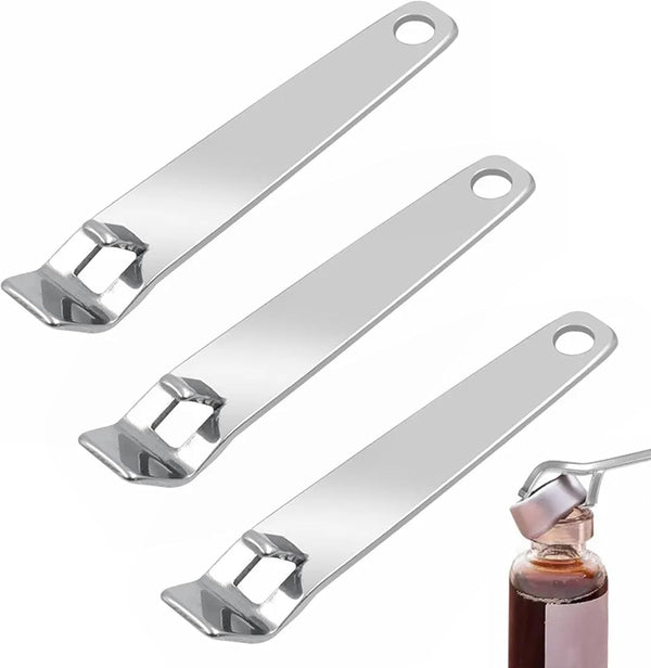 Generic 3 Pack Mini Vial Openers - Versatile Stainless Steel Oral Liquid Decappers