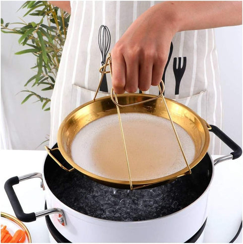 Buyer Star 9 Inch Stainless Steel Steaming Tray - Cold Noodle Plate, Baking Tray, Round Dinner Plate, Silver