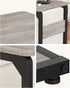 Vovonusy ET-YB-GY1 Wood Pedestal Small Sofa Side Table for Couch, Tall Nightstand, C Shaped End Table, TV Trays