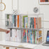 2PACKS BOHOIDEE Clear Book Storage Organizer for Bookshelf, Plastic Stackable Book Display Case with Magnetic Door
