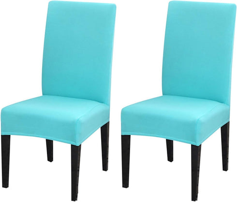 2 Pack Dining Chair Covers, Stretch Spandex Removable Washable Protector Chair Slipcovers for Dining Room Kitchen (Sky