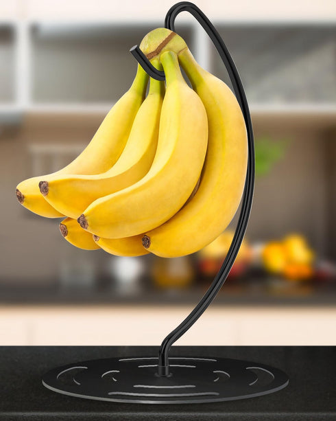 Coopenju Countertop Banana Holder Stand Stainless Steel, Modern Banana Tree Hanger with Larger Base & Won't Topple
