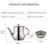 Buyer Star 17 Oz Stainless Steel Tea Pot with Removable Infuser, Pour Over Coffee Kettle for Home, Bar, Restaurant