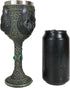 Ebros Wicca Mystical Witching Hour Black Cat Wine Goblet, 7oz Celtic Beverage Chalice with Green Gems