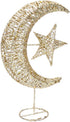 Uonlytech Glitter Moon and Star Ornament | Christmas Table Decoration | Wedding Birthday Holiday Party Supply | 20cm