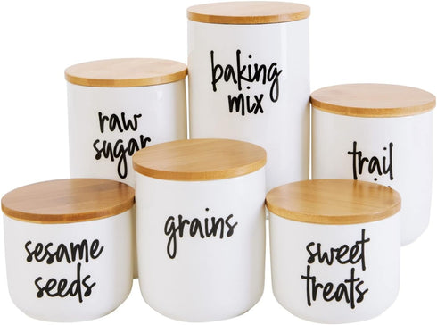 Talented Kitchen 158 Pieces Food Storage Labels for Glass Containers, Preprinted Black Script on Clear Stickers (Water