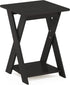 FURINNO Modern Simplistic End Table, 1-Pack Without Tray, Espresso