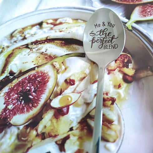 Anniversary Christmas Gifts for Couple, Me & You the Perfect Blend Spoon for Coffee Tea Lovers, Funny Birthday