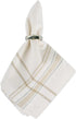 DII French Stripe Tabletop Collection Dining Table Linen Napkin Set, 20x20, White Chambray, 6 Piece