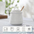 HAOTOP Ceramic Honey Pot with Lid and Dipper, 12oz Porcelain Honey Jar, Easy to Clean, Dishwasher Safe (White)