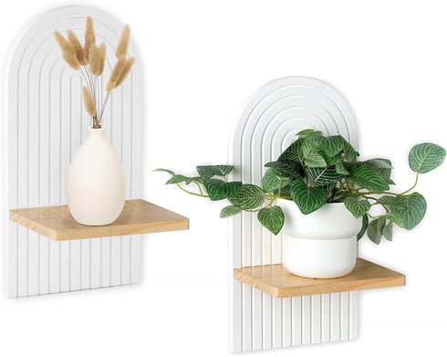Boho Shelf Wall Decor - Bohemian Floating Shelves for Nursery Bedroom Living