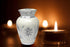 Sunflower Keepsake Urn for Ashes, Miniature Token Urn with Velvet Bag (White Pearl)