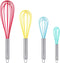 HOTEC 4 Pieces Silicone Whisks Set, Non-slip Handle Wire Balloon Whisks for Cooking, Beating, Blending (Multicolor)