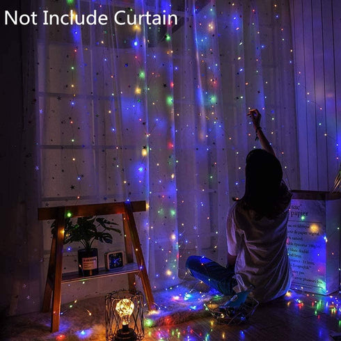 Curtain Lights String Lights Bedroom - 300 LED 9.8x9.8Ft Twinkle String Light Decorations for Indoor Outdoor Decor