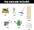 WPCTYQ Summer Supplies.Set 15 Garden Tool Theme Centerpiece Sticks, Birthday Table Toppers,Gardening Tool Birthday