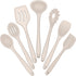 E-far 7-Piece Silicone Cooking Utensils Set, Khaki Heat Resistant Nonstick Tools for Kitchen, Dishwasher Safe