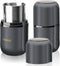 COOL KNIGHT Electric Herb Grinder, Large Capacity Spice and Coffee Grinder with Pollen Catcher, 7.5" Grey