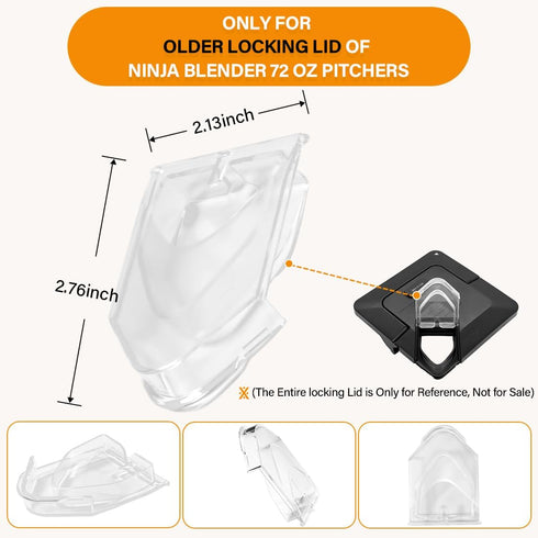 Replacement Pour Spout Cover Compatible with Ninja Blender 72oz Lid, Clear Polycarbonate, for BL660 BL740 BL770 BL771