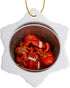 3dRose ORN_90624_1 Snowflake Ornament, Lobsters, Fishing Village, Hancock, Maine, Porcelain, 3-Inch