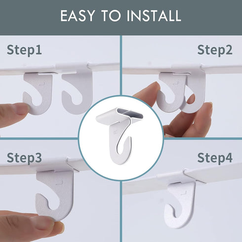 25 Pair Heavy Duty Suspended Aluminum Drop Ceiling Hooks, Metal T-Bar Track Clip Hanger Kit for Home Classroom Office &
