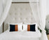 12x20 Set 2, Lumbar Pillow Covers of Reversible Black White Cotton & Brown Leather Patchwork Pillow Case for Sofa Bed