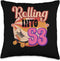 In-line Skates Towards 1973 Rolling Into 53 Throw Pillow, Multicolor, 16x16