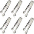 6PCS Mini Ice Tongs, 4.25 Inch Stainless Steel Small Serving Tongs for Appetizers, Tea Party, Coffee Bar, Desserts