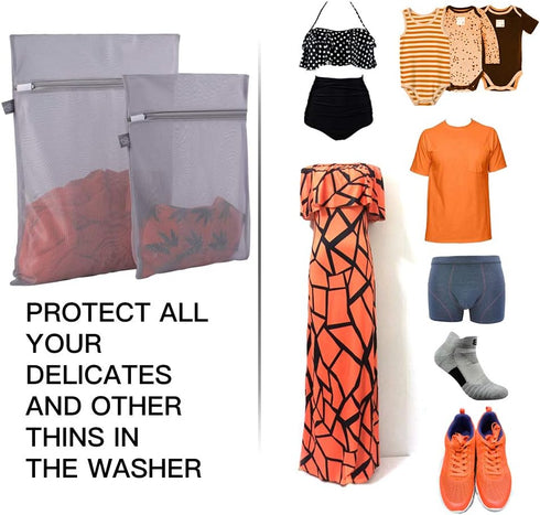 Kimmama Laundry Bag, Mesh Wash Bags with Zipper, Net Washer Sack for Cleaning and Drying Cloths, Delicates, Small Toys