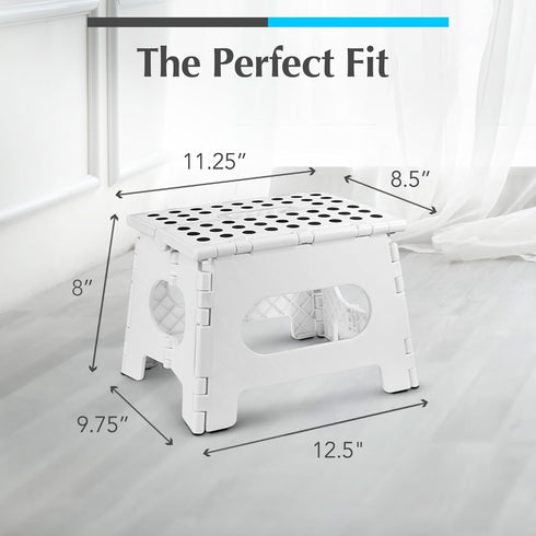 8 Inch) Handy Laundry Folding Lightweight Step Stool - Sturdy Enough to Support Adults and Safe Enough for Kids - Opens