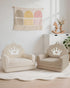 2-in-1 Cozy Kids Couch Fold Out, Soft Teddy Sherpa Toddler Couch with Crown Design, Convertible Kids Sofa to Lounger