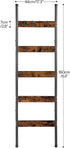 5-Tier BF52CJ01 HOOBRO Blanket Ladder, Towel Rack with Hooks, Wall-Leaning Blanket Rack, Decorative Display Ladder
