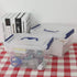 Ggbin 4 Pack 6 Quart Latching Storage Box - Small Lidded Storage Container Bin with Handle, Clear