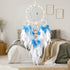 KHOYIME LED Light Up Dream Catcher Half Circle Moon Decor with Lights, Handmade Feather Dreamcatchers for Bedroom (Blue)
