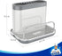 MR.SIGA Kitchen Sink Caddy, Organizer Sponge Brush Holder with Drip Tray, White & Gray