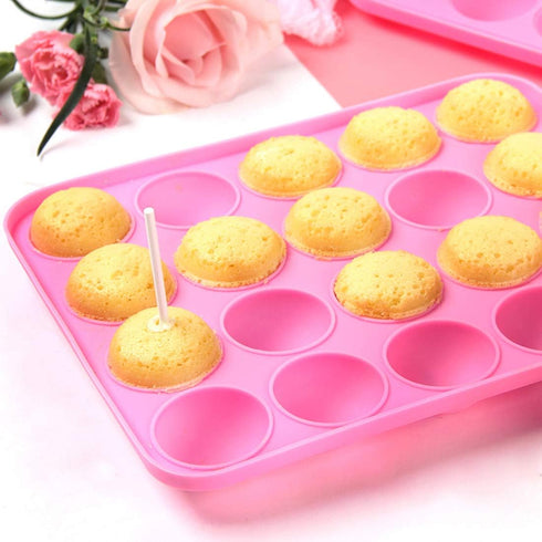 Tosnail 2 Pack of 20-Cavity Silicone Cake Pop Mold - Great for Hard Candy, Lollipop, and Party Cupcake