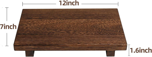HOMGDN (12 7 Inch) Counter Counter x Wood Riser Soap Tray, Farmhouse Wood Pedestal Stand for Kitchen Sink, Rustic