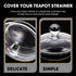 2-Pack Glass Teapot Replacement Lid, Clear Teapot Accessories with Strainer Cover for Home Kitchen Teapots