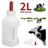 USUNFARM 2 Screw Nipple Calf Feeding Device Quart, Calf Feeding Bottle with Rubber Nipple & Cap, Handle Milk Pot Calf