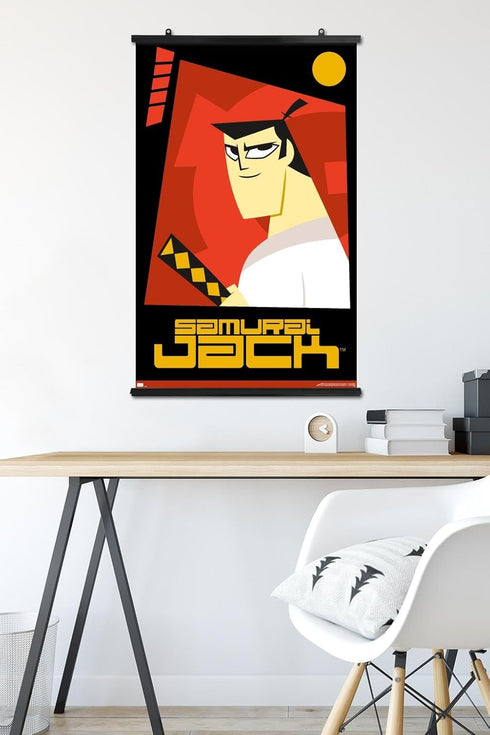Trends International Samurai Jack Red Wall Poster, 34L x 22.4W, Premium Poster & Clip Bundle