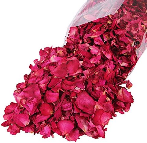 150 Grams/5.3 OZ Natural Dried Red Rose Flower Petals for Wedding Decoration, Bath, Crafts Accessories