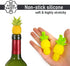 4Pcs Wine Stoppers for Bottles, Pineapple Silicone Caps, Reusable Wine Bottle Sealer, Funny Wine Stopper