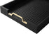 Countertop, 16.2 12.2 2 inches HofferRuffer Faux Leather Rectangle Serving Tray Decor Platter with Gold Metal Handles