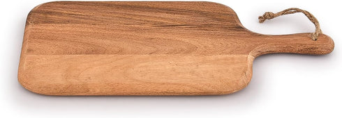 Samhita Acacia Wood Cutting Board, 15" x 7", for Meat, Cheese, Bread, Vegetables & Fruits, with Grip Handle