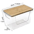 Toowood 2 Pack, Trash Bag Holders with Bamboo Lids Garbage Bag Dispenser with Lid, Open Front Stackable Storage Bins
